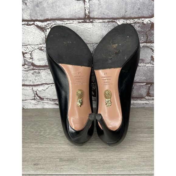 Aquazzura Firenze Black Leather Stiletto High Dress Heels Women Sz 41EU/10.5M US - Picture 9 of 16